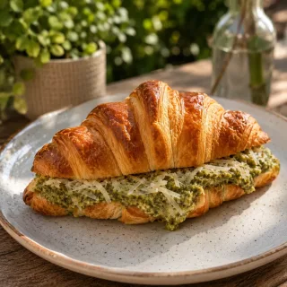 Croissant de Pesto de Manjericão com Queijo Parmesão